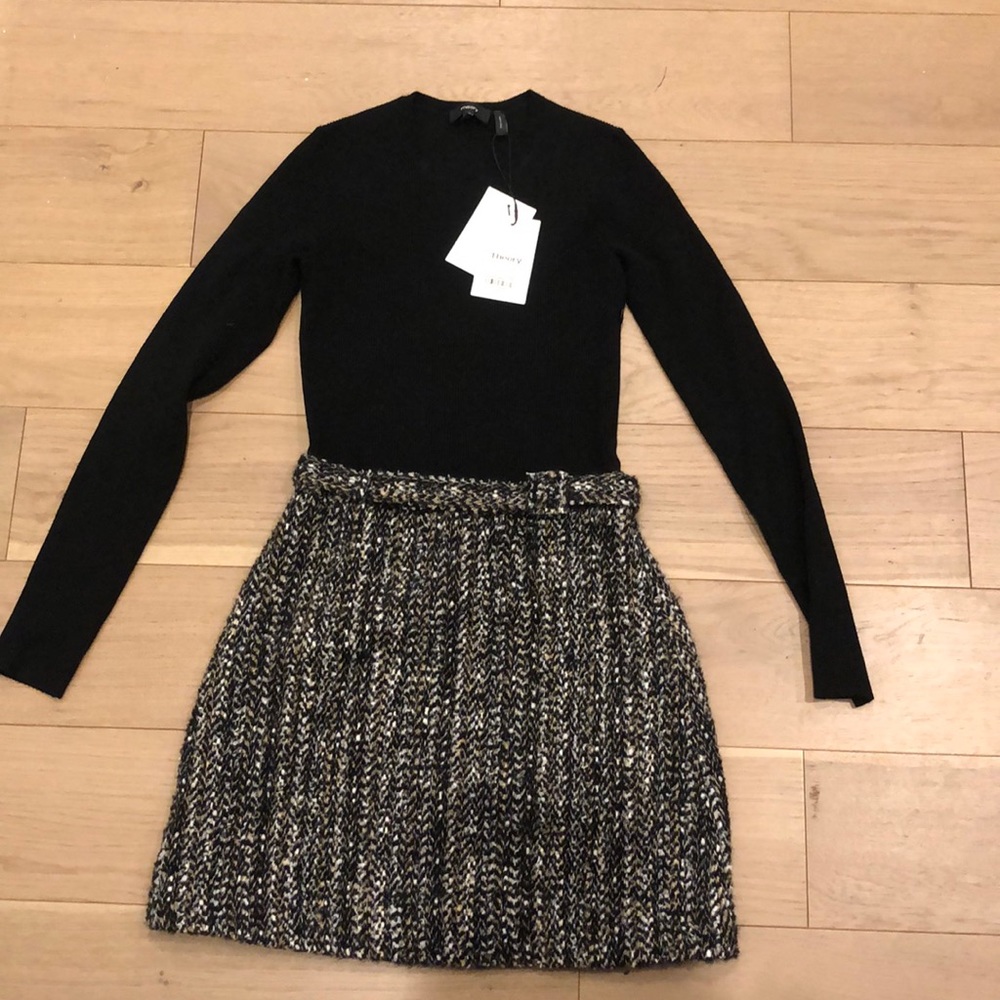 Theory black and tweed dress size XS P